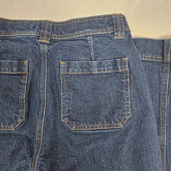LOFT Dark Blue Women's Wide Leg Jeans, Size 2P (26P) - Picture 7 of 10